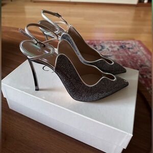 Silver high heels